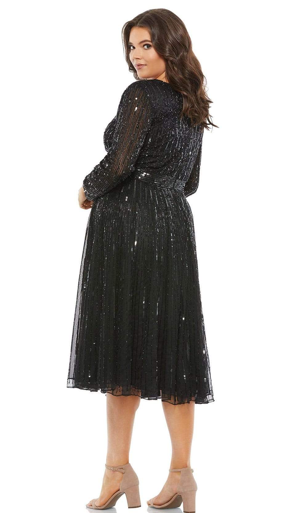Mac Duggal Fabulouss - 5529F Long Sleeve Embellished A-Line Dress Special Occasion Dress