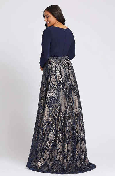 Mac Duggal Fabulouss - 67241F Long Sleeves Netted Long Dress Mother of the Bride Dresses