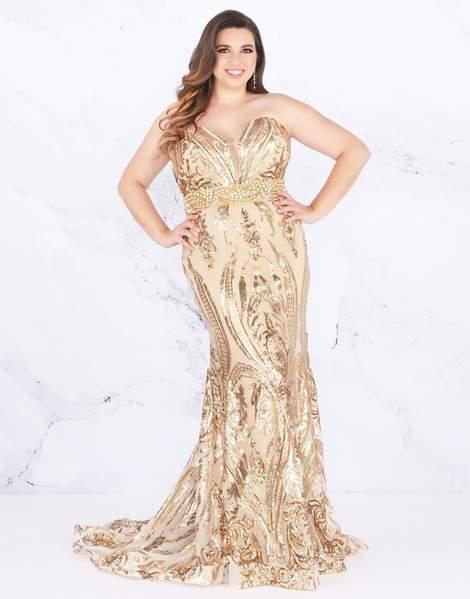 Mac Duggal Fabulouss - Bedazzled Trumpet Dress With Train 66828F ADASA Mac Duggal Fabulouss - Bedazzled Trumpet Dress With Train 66828F ADASA