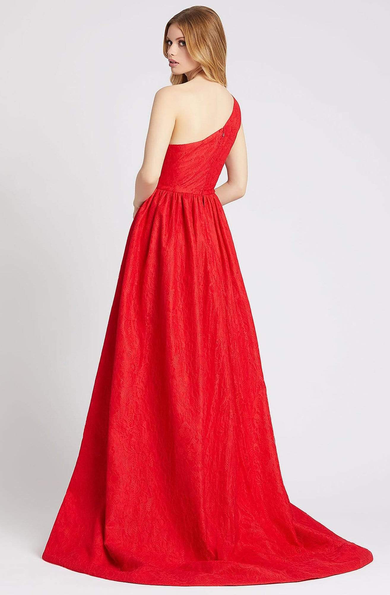 Mac Duggal Flash - 12363L Lace One Shoulder Dress With Train Prom Dresses