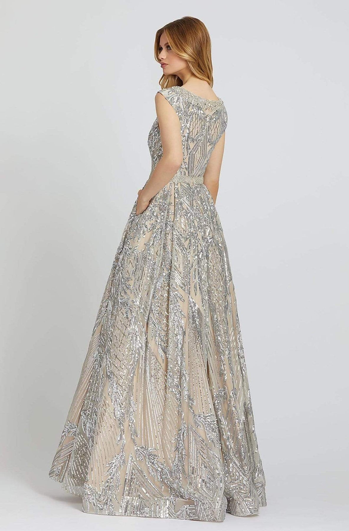 Mac Duggal Prom - 67118M Embellished Plunging V-neck A-line Gown Evening Dresses
