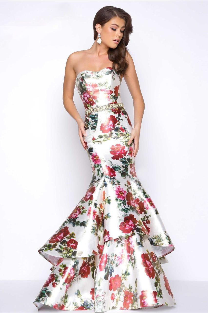 Mac Duggal - 66029M Prom Style in Multi-Color and Floral