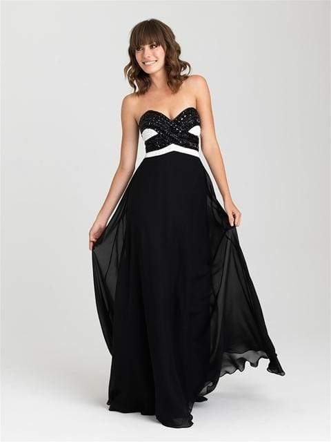 Madison James - 16-427 Dress in Black White Special Occasion Dress