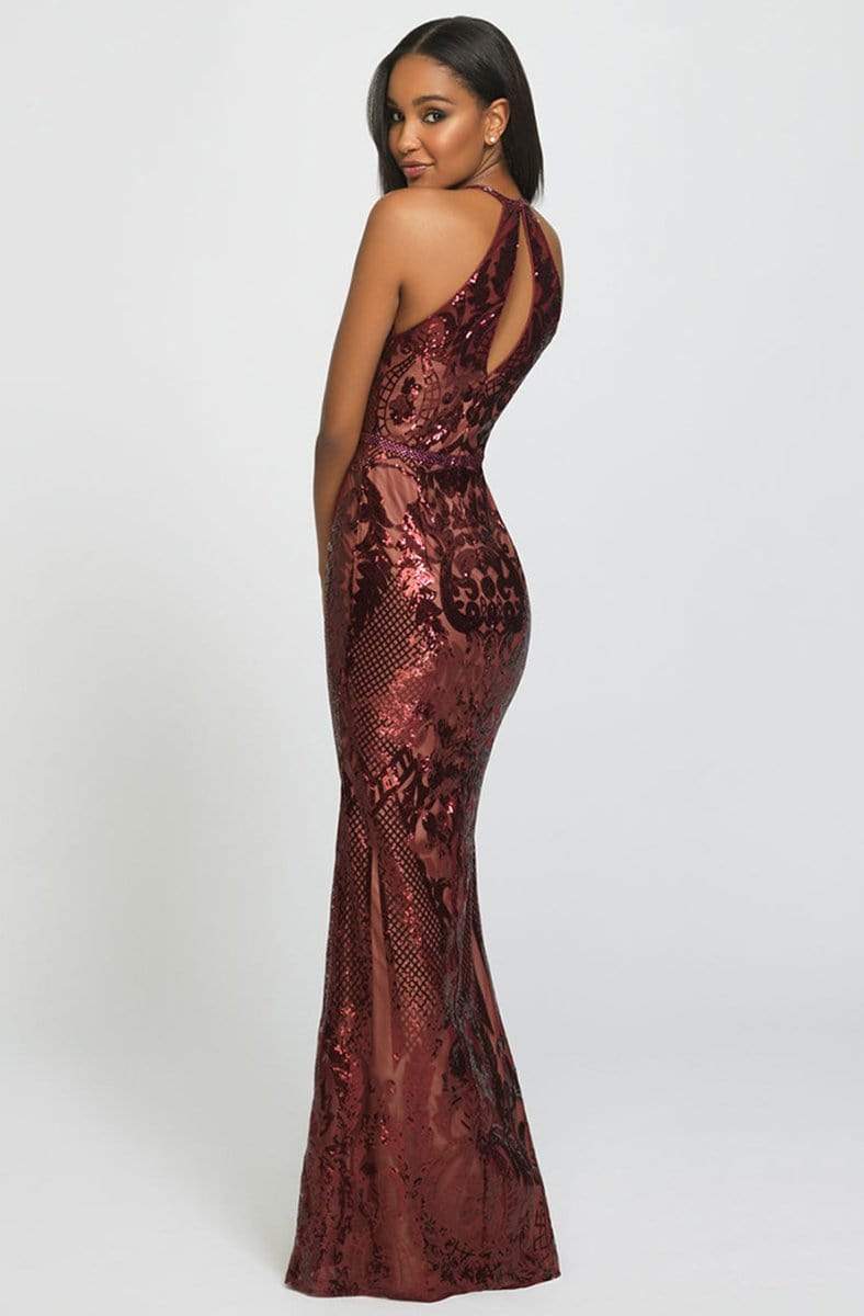 Madison James - 19-173 Sequined Halter Trumpet Dress Special Occasion Dress