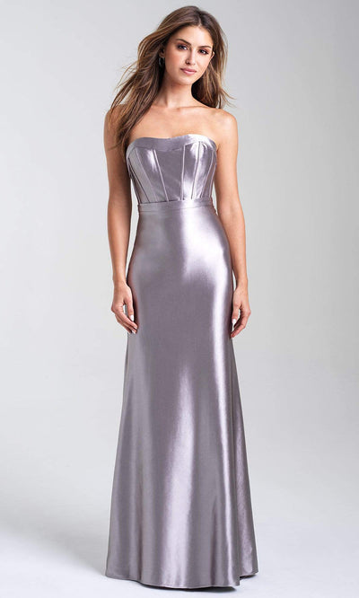 Madison James - 20-304 Seamed Sweetheart Sheath Dress Evening Dresses 2 / Silver