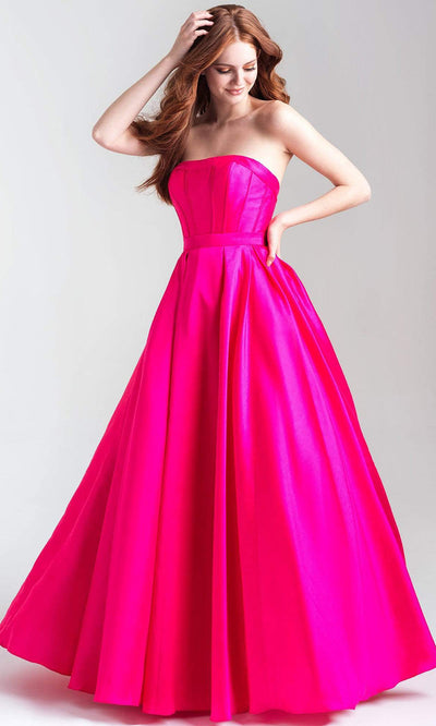 Madison James - 20-323 Strapless Sweetheart Satin Taffeta Ballgown Prom Dresses 2 / Hot Pink