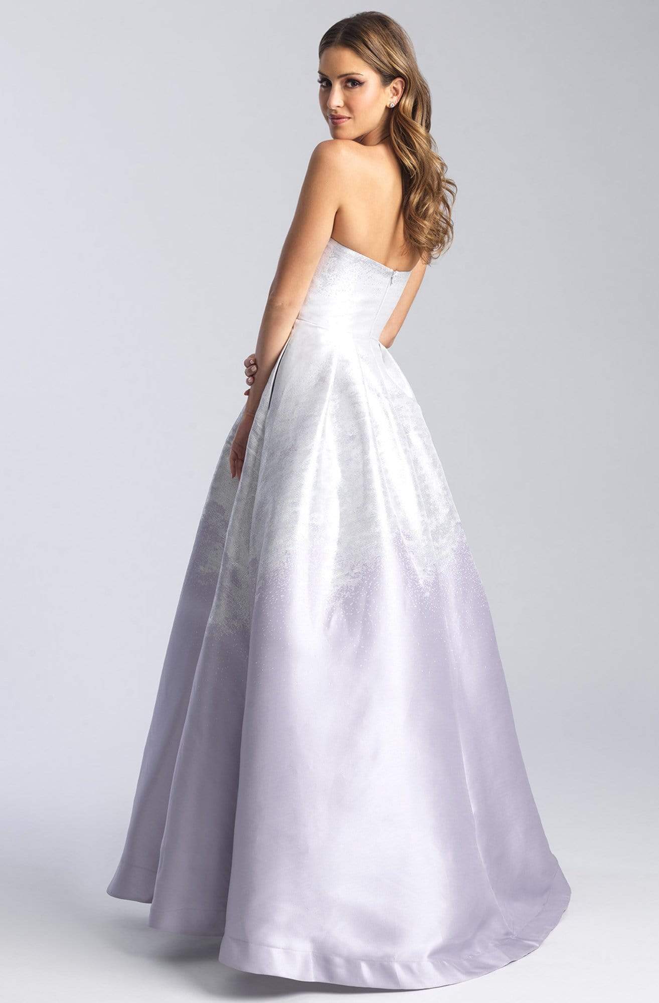 Madison James - 20-334 Contrast Print Metallic Mikado Ballgown Ball Gowns