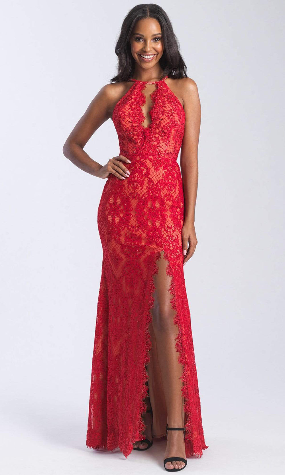 madison james red prom dress 17-200 Madison James Special Occasion