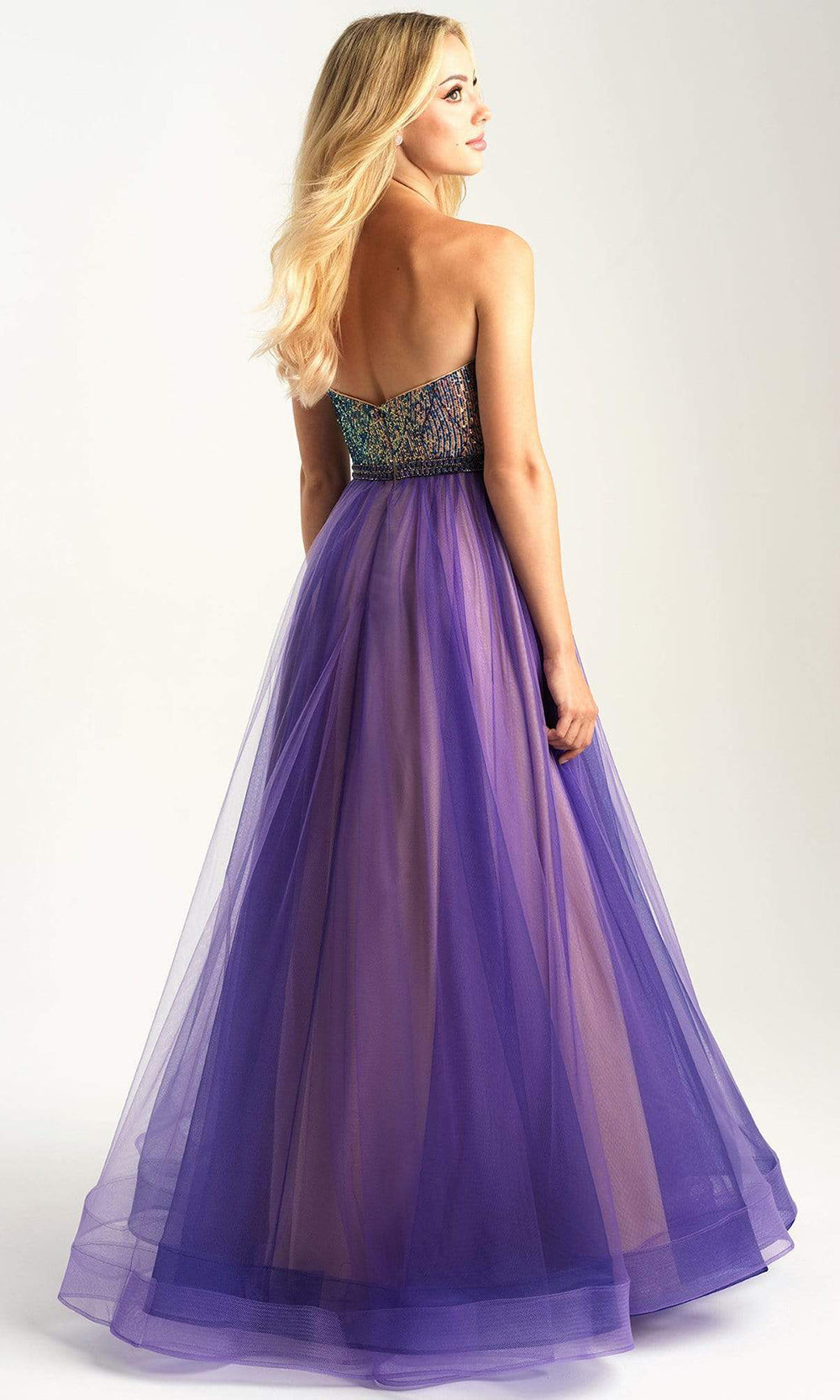 Madison James - 20-394 Semi-Sweetheart Sequin A-Line Dress Evening Dresses 2 / Purple/Multi