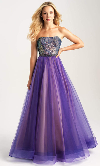 Madison James - 20-394 Semi-Sweetheart Sequin A-Line Dress Evening Dresses 2 / Purple/Multi