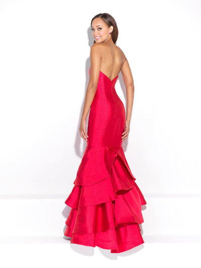 Madison James Strapless Sweetheart Ruffled Mermaid Gown - 1 pc Red In Size 6 Available CCSALE 6 / Red