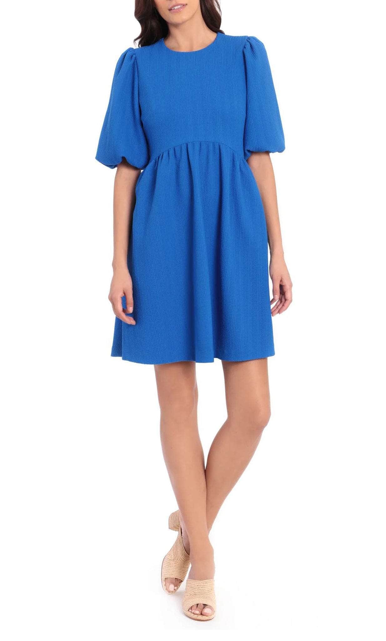 Maggy London G4879M - Short Puff Sleeve A-Line Dress Party Dresses