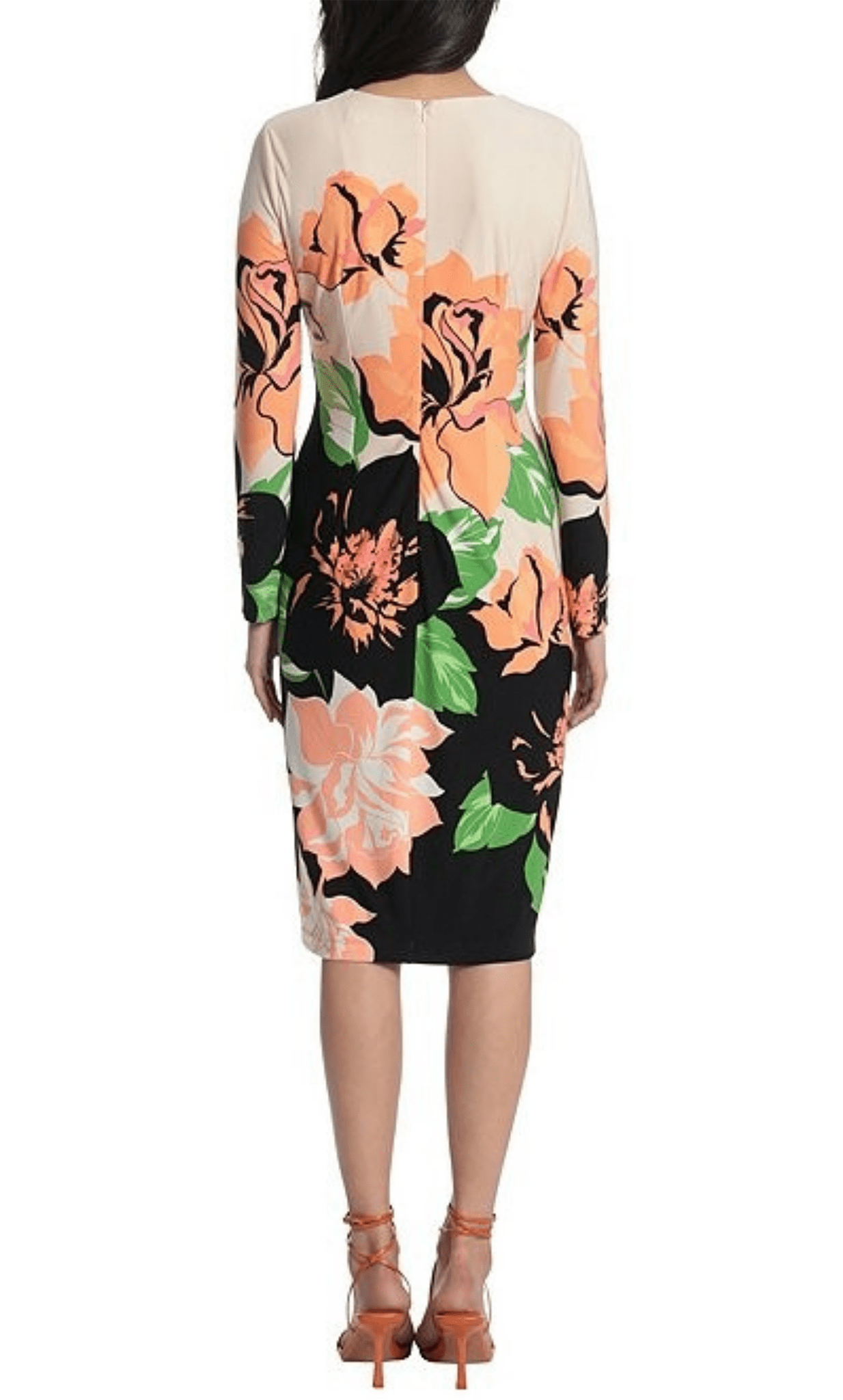 Maggy London G5142M - Floral Long Sleeve Cocktail Dress Special Occasion Dress