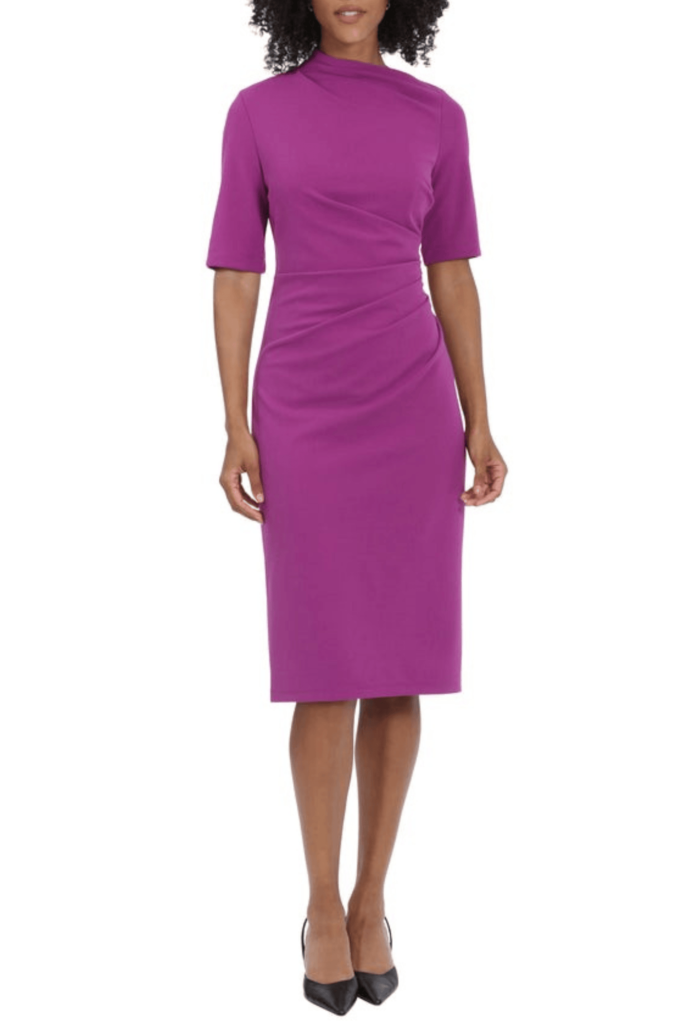 maggy london purple dress Taren Knee-Length Short Sleeve Dress