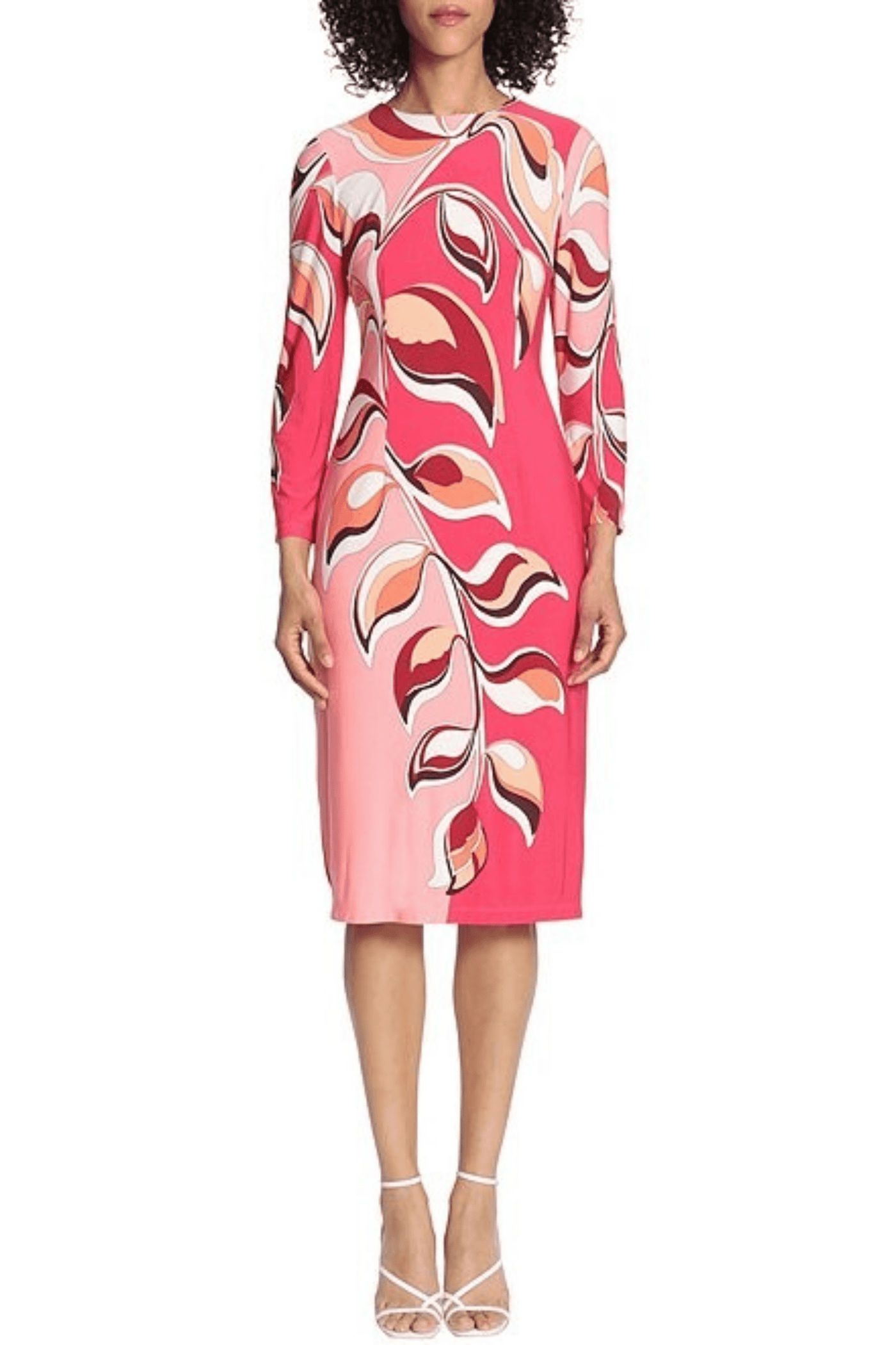 Maggy London G5296M - Printed Midi Long Sleeve Dress Special Occasion Dress