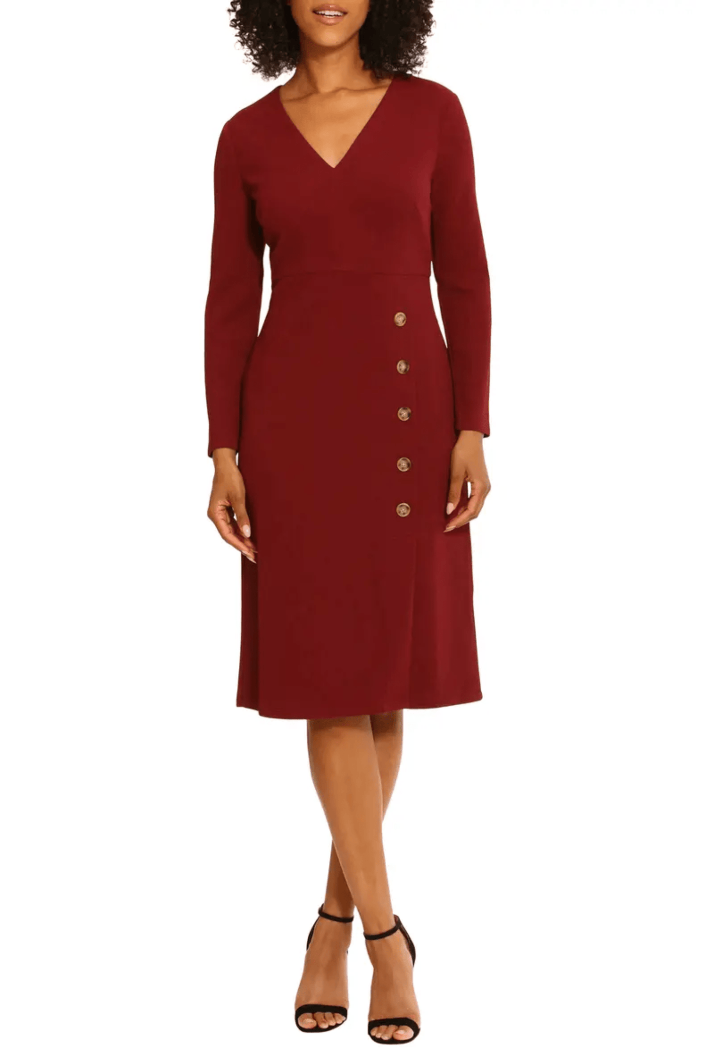 Maggy London G5360M - Fitted Button Detail Dress Special Occasion Dresses
