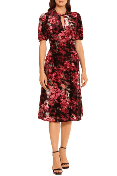 Maggy London G5393M - Puff Sleeve Floral Print Evening Dress Special Occasion Dresses