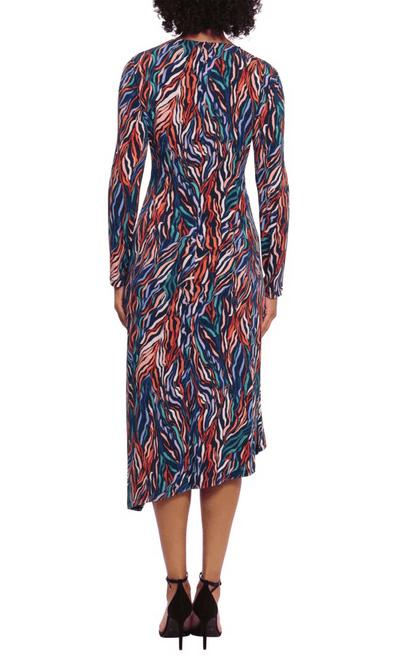 Maggy London G5602M - Printed Faux Wrap Dress Special Occasion Dress