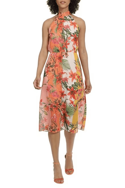 Maggy London G5640M - Halter Floral Printed Formal Dress Special Occasion Dresses