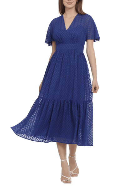 Maggy London G5651M - Polka Dot Flutter Sleeve Evening Dress Special Occasion Dresses