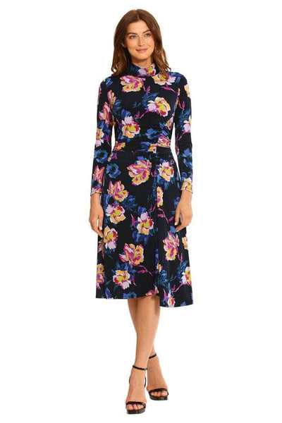 Maggy London G5915M - Floral Print High Neck Casual Dress Special Occasion Dresses