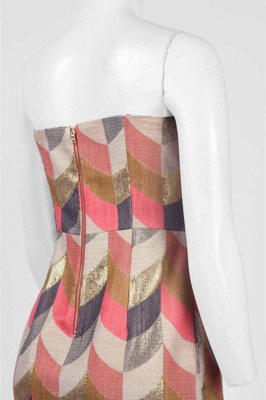 Maggy London - GSF27M Printed Straight Neck Sheath Dress in Multi-Color