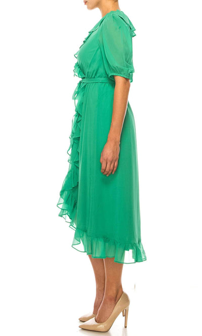 Maison Tara 91672M - Chiffon-Made Ruffled Dress Special Occasion Dress