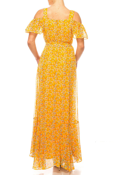Maison Tara 92034M - Floral Cold Shoulder Dress Special Occasion Dresses