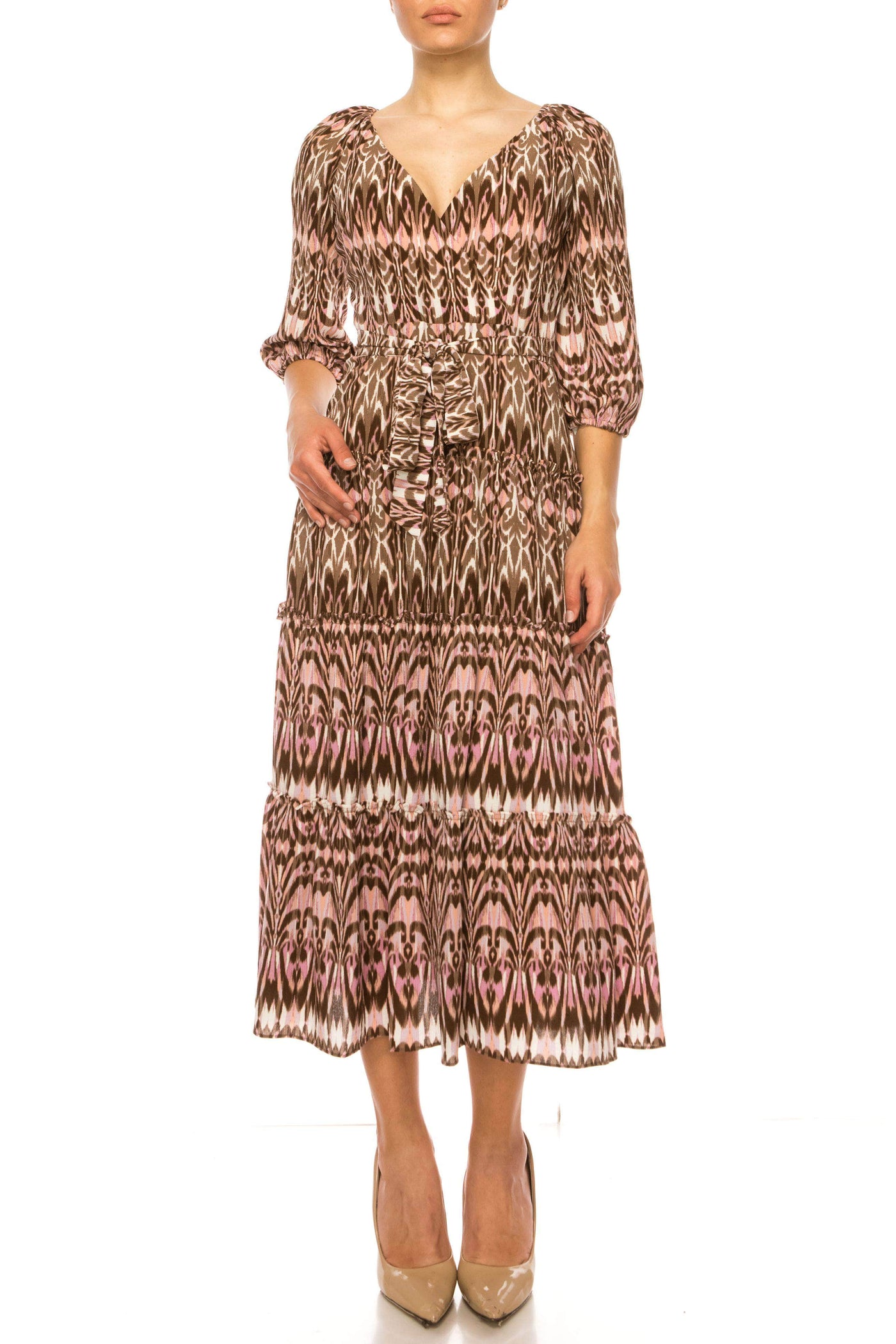 Maison Tara 95543M - Printed A-Line Long Dress Special Occasion Dresses