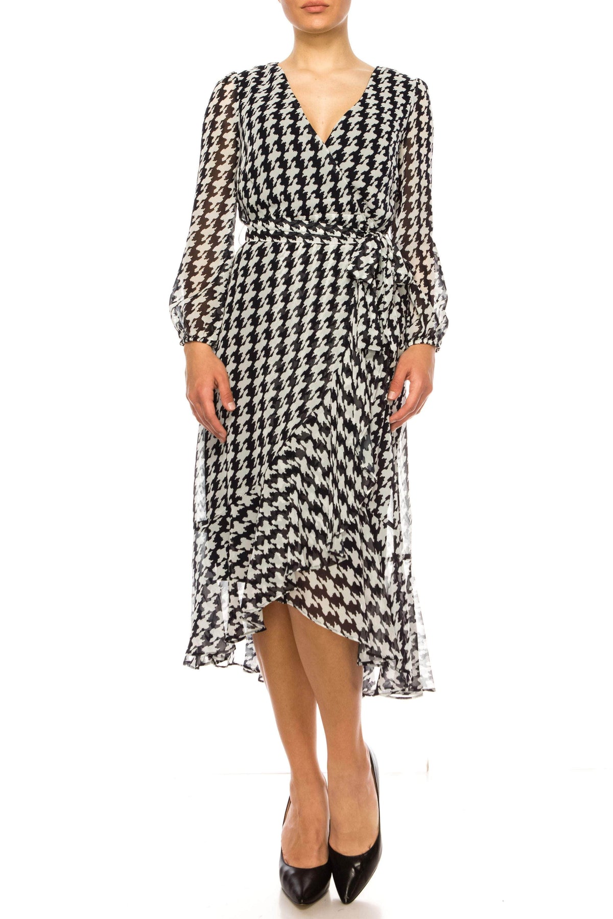 maison tara dress Maison Tara 95614M - Knee-Length Chiffon A-Line Dress