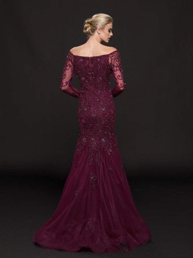 Marsoni by Colors - Embellished Long Sleeve Trumpet Dress M211 CCSALE