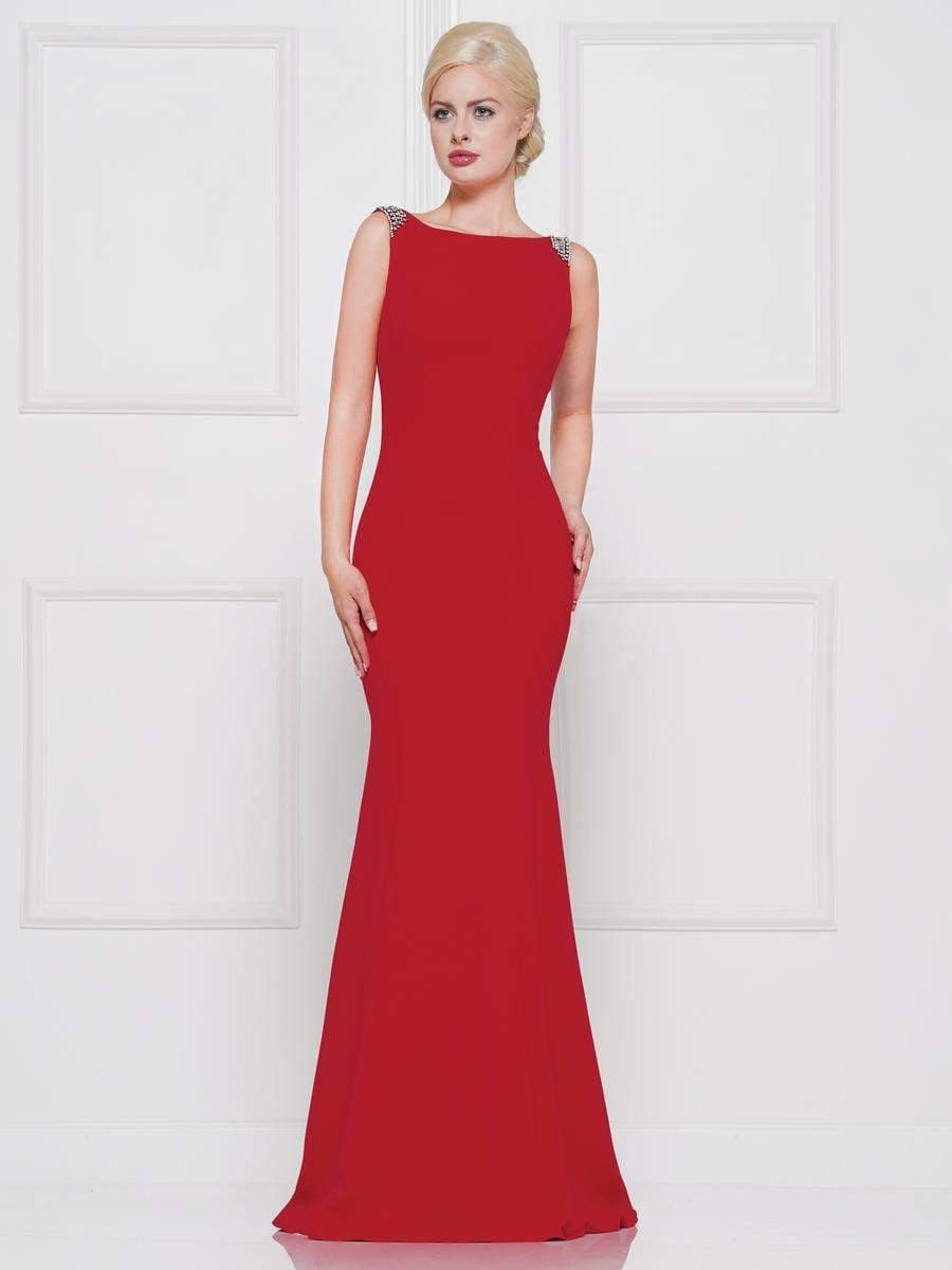Marsoni by Colors - M140 Jeweled Bateau Trumpet Dress Special Occasion Dress