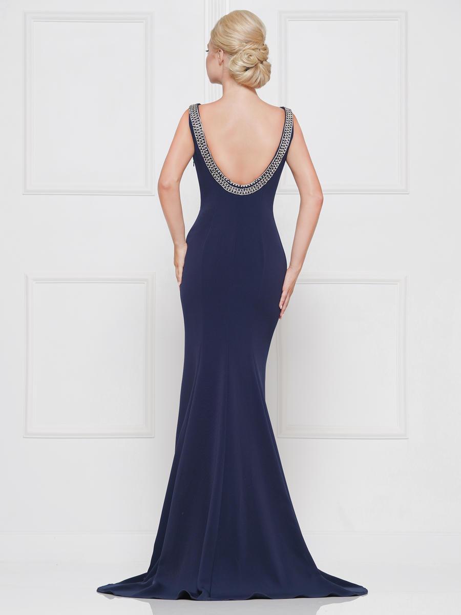 Marsoni by Colors - M140 Jeweled Bateau Trumpet Dress Special Occasion Dress