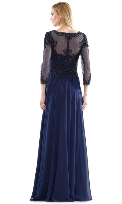 Marsoni by Colors - M217 Quarter Sleeve Embroidered Illusion Gown Mother of the Bride Dresses