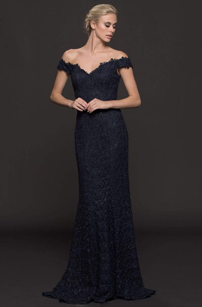 Marsoni by Colors - M221 Lace Off-Shoulder Sheath Dress Special Occasion Dress
