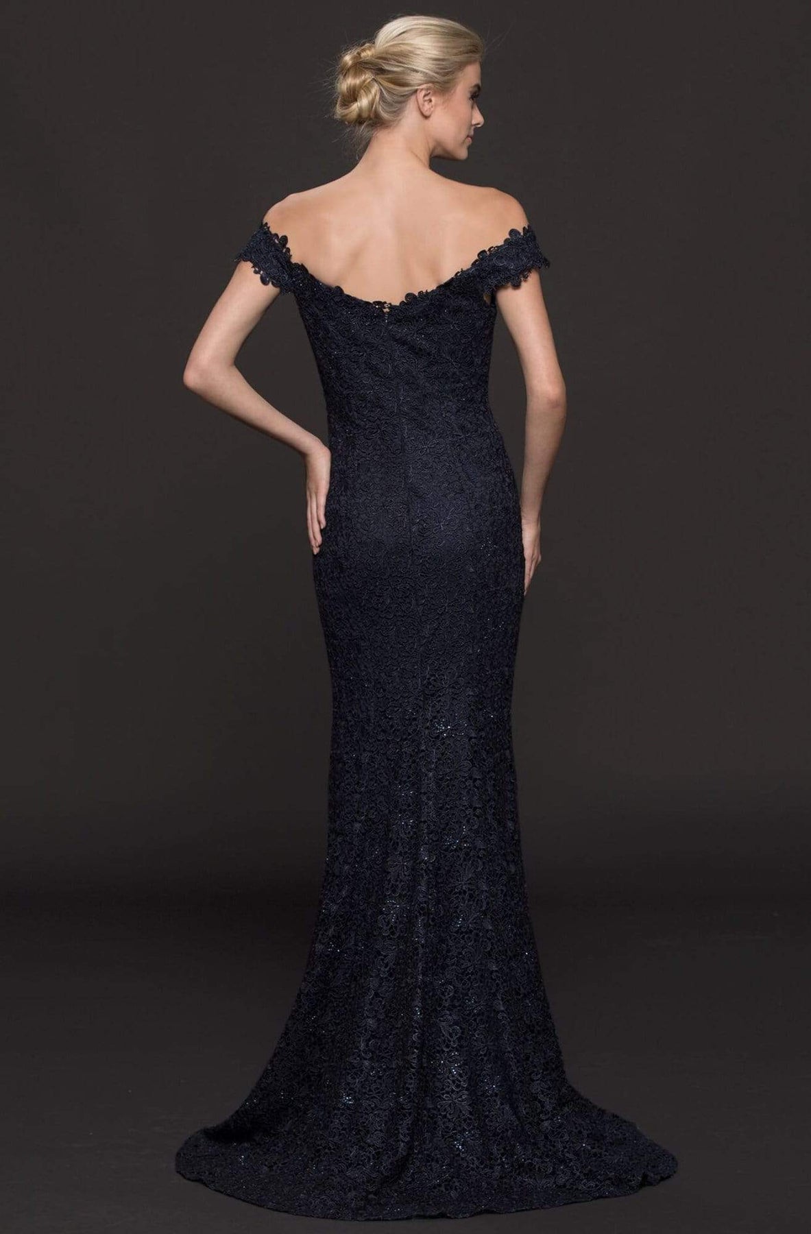 Marsoni by Colors - M221 Lace Off-Shoulder Sheath Dress Special Occasion Dress