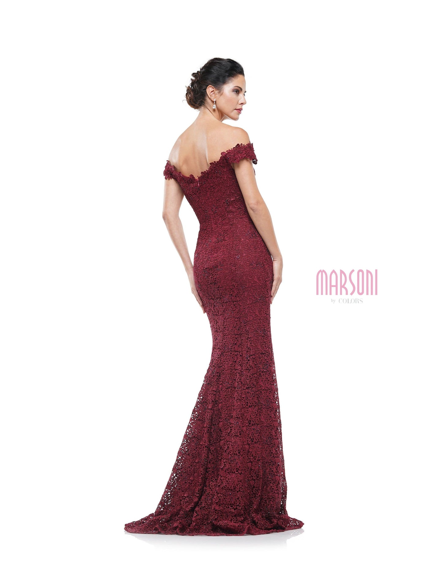 Marsoni by Colors - M221 Lace Off-Shoulder Sheath Dress Special Occasion Dress