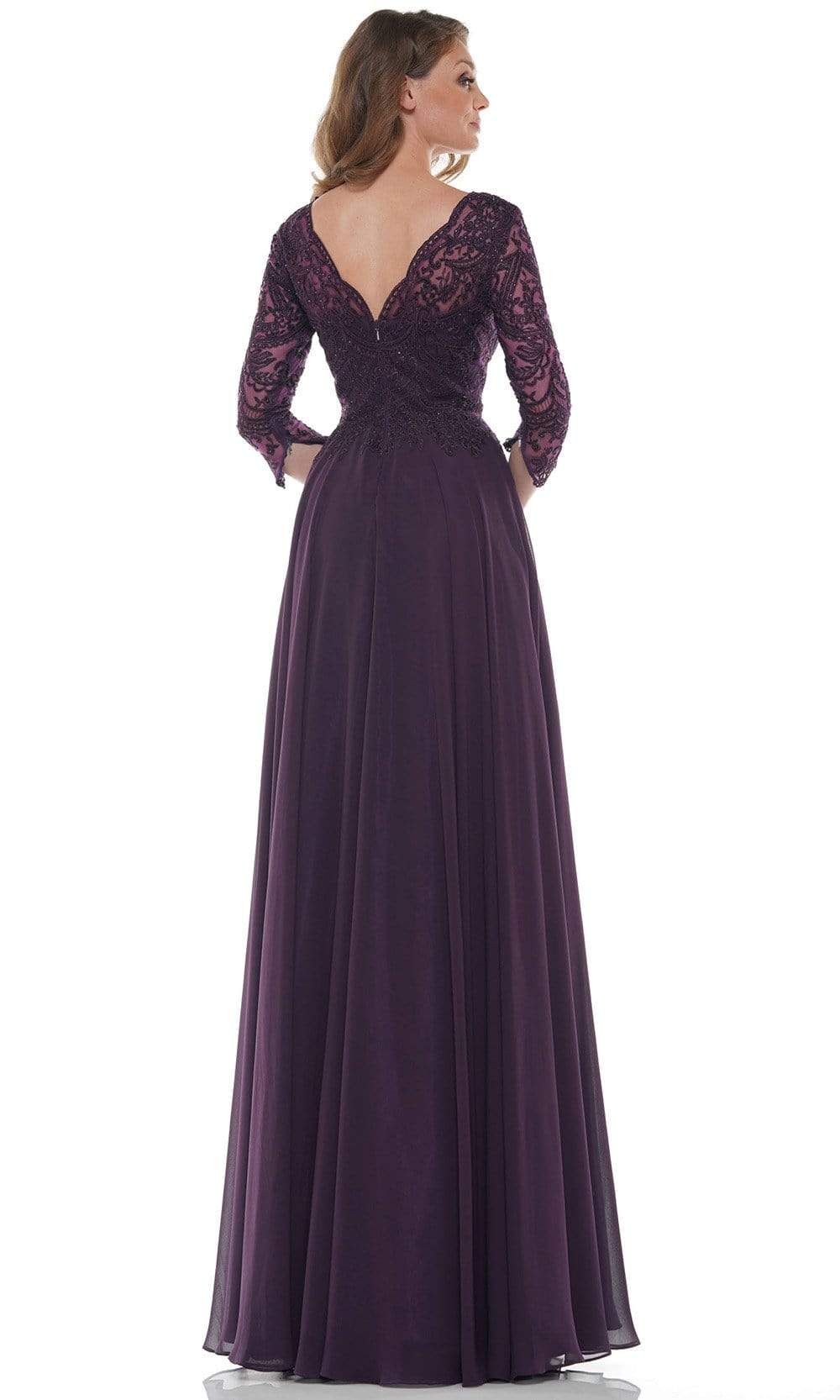 Marsoni by Colors - M238SL Embroidered Bodice Chiffon A-Line Gown Mother of the Bride Dresses