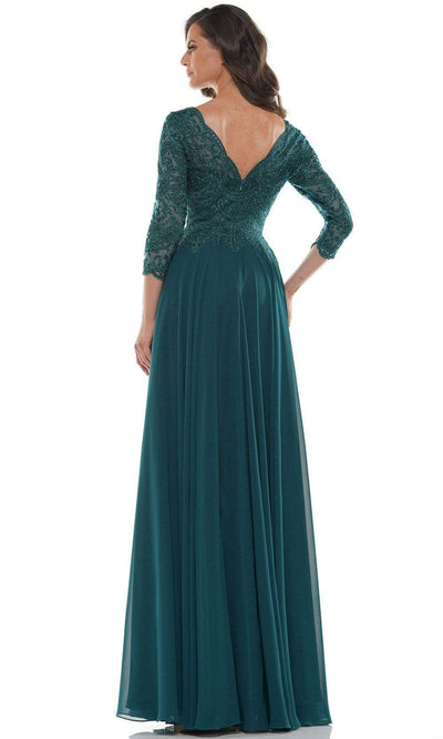 Marsoni by Colors - M238SL Embroidered Bodice Chiffon A-Line Gown Mother of the Bride Dresses