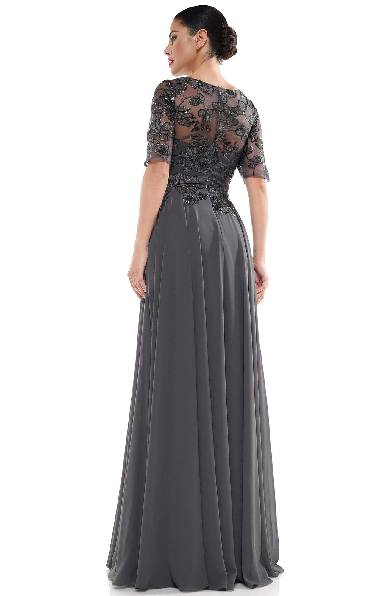 Marsoni by Colors - M286 Sequined Bateau Chiffon A-line Dress Mother of the Bride Dresses