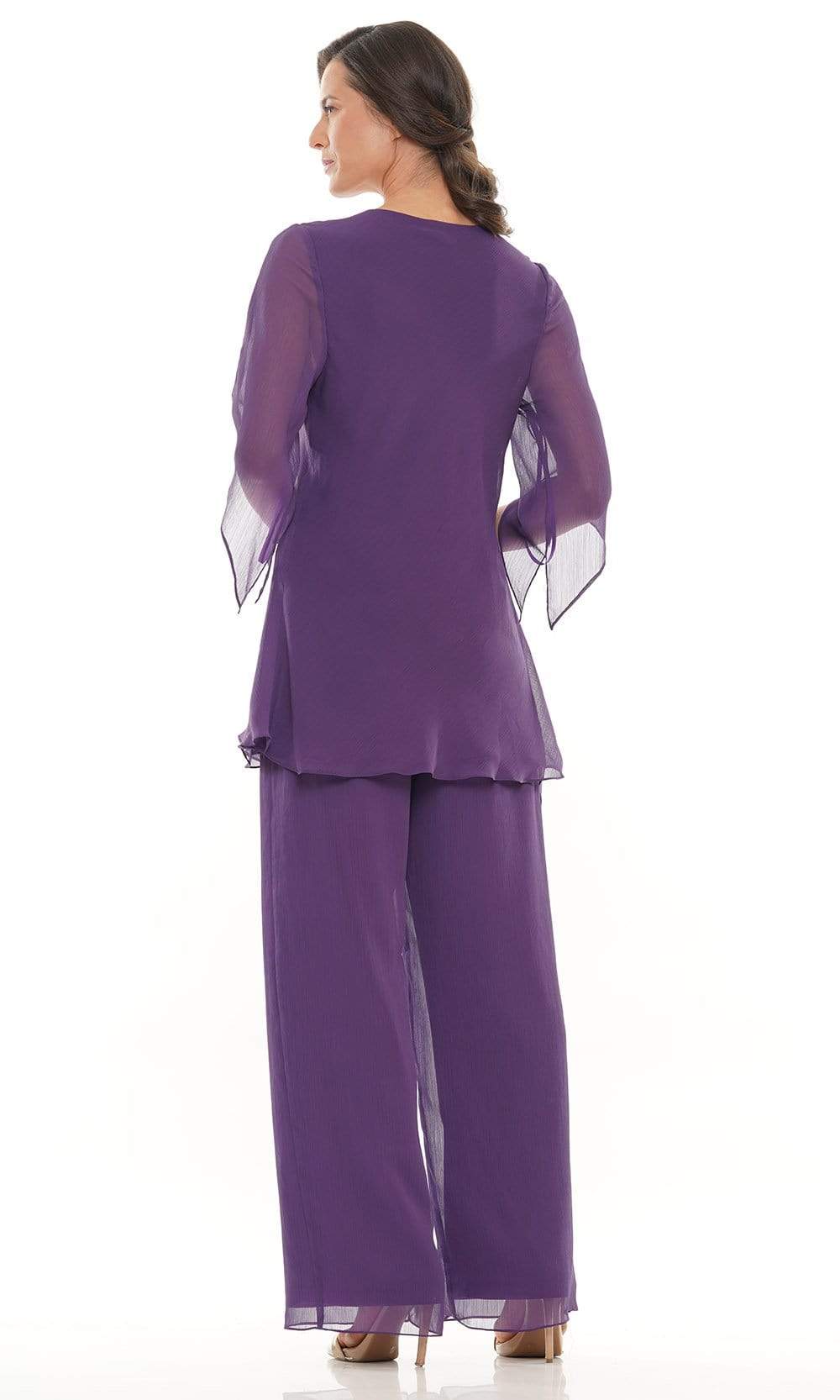 Marsoni by Colors - M308 V-Neck Half Sleeves Pantsuit Mother of the Bride Dresses