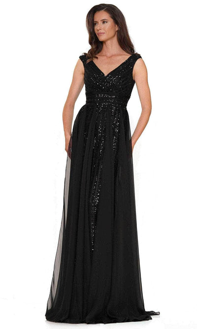 Marsoni by Colors M314 - Embellished A-Line Evening Dress Special Occasion Dress 4 / Black