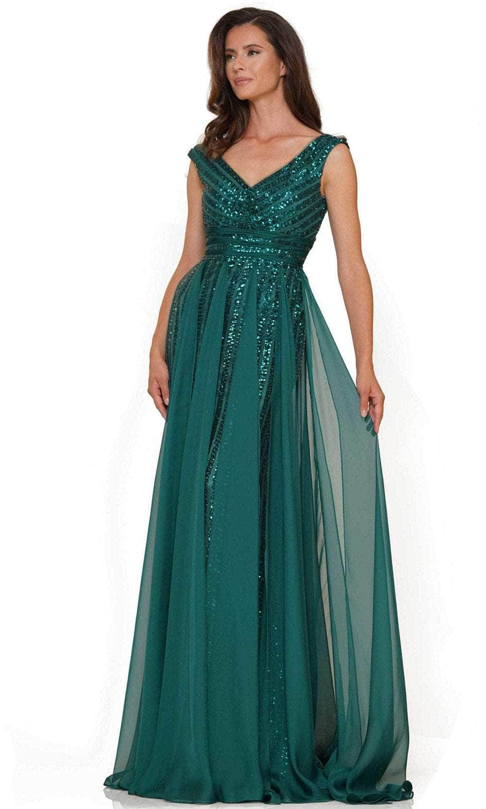 Marsoni by Colors M314 - Embellished A-Line Evening Dress Special Occasion Dress 4 / Deep Green
