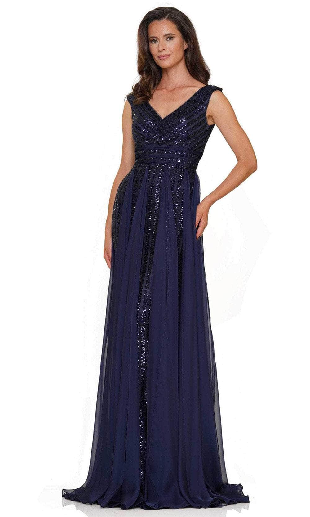 Marsoni by Colors M314 - Embellished A-Line Evening Dress Special Occasion Dress 4 / Navy