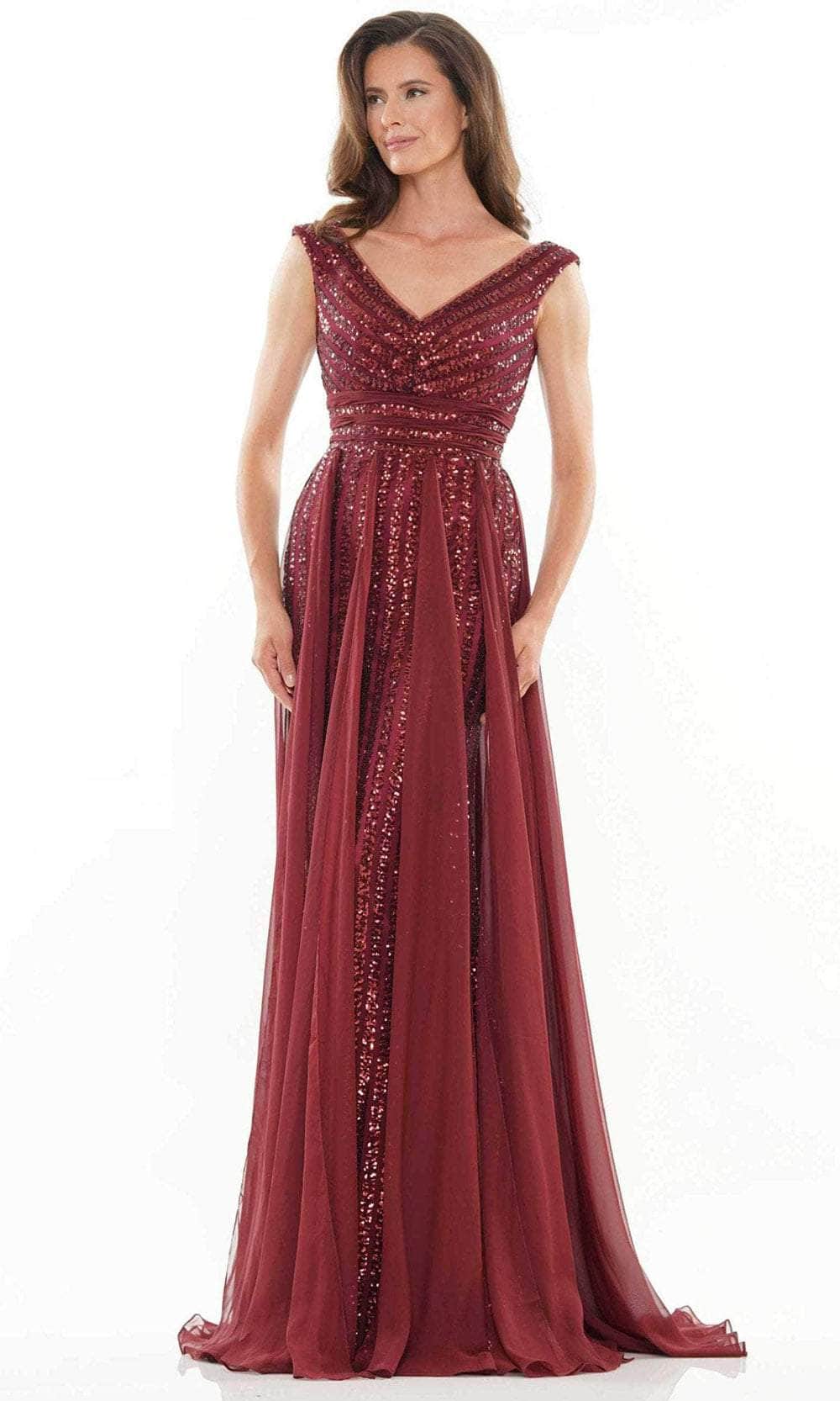 Marsoni by Colors M314 - Embellished A-Line Evening Dress Special Occasion Dress 4 / Wine