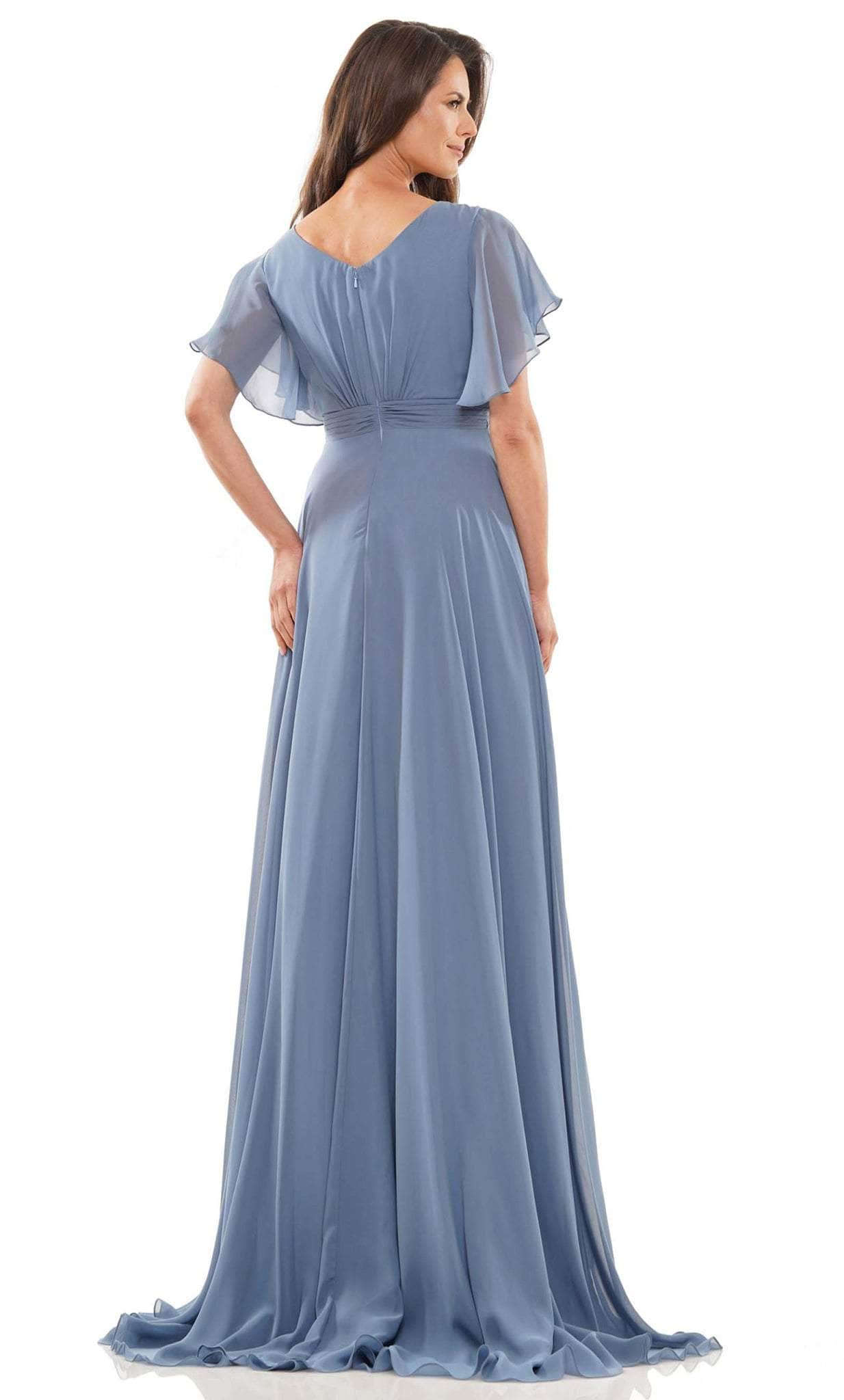 Marsoni by Colors M320 - Short Flutter Sleeve V-Neck Evening Dress Mother of the Bride Dresses