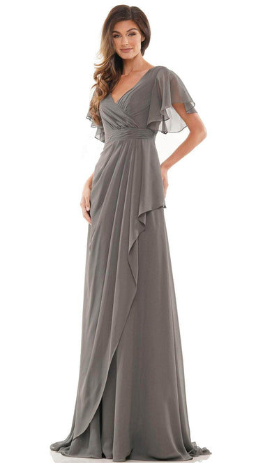 Marsoni by Colors M320 - Short Flutter Sleeve V-Neck Evening Dress Mother of the Bride