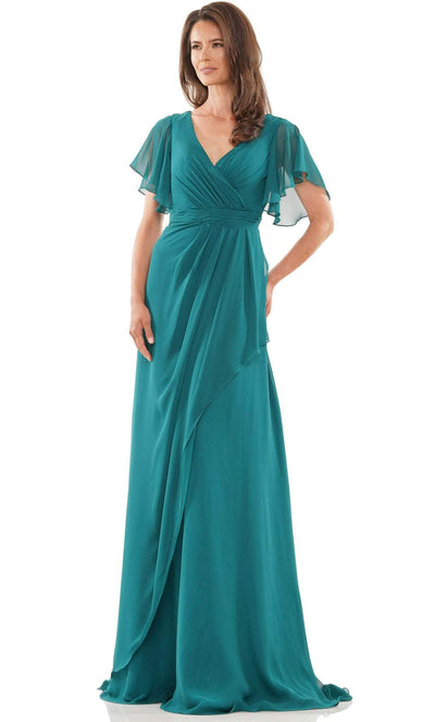 Marsoni by Colors M320 - Short Flutter Sleeve V-Neck Evening Dress Mother of the Bride