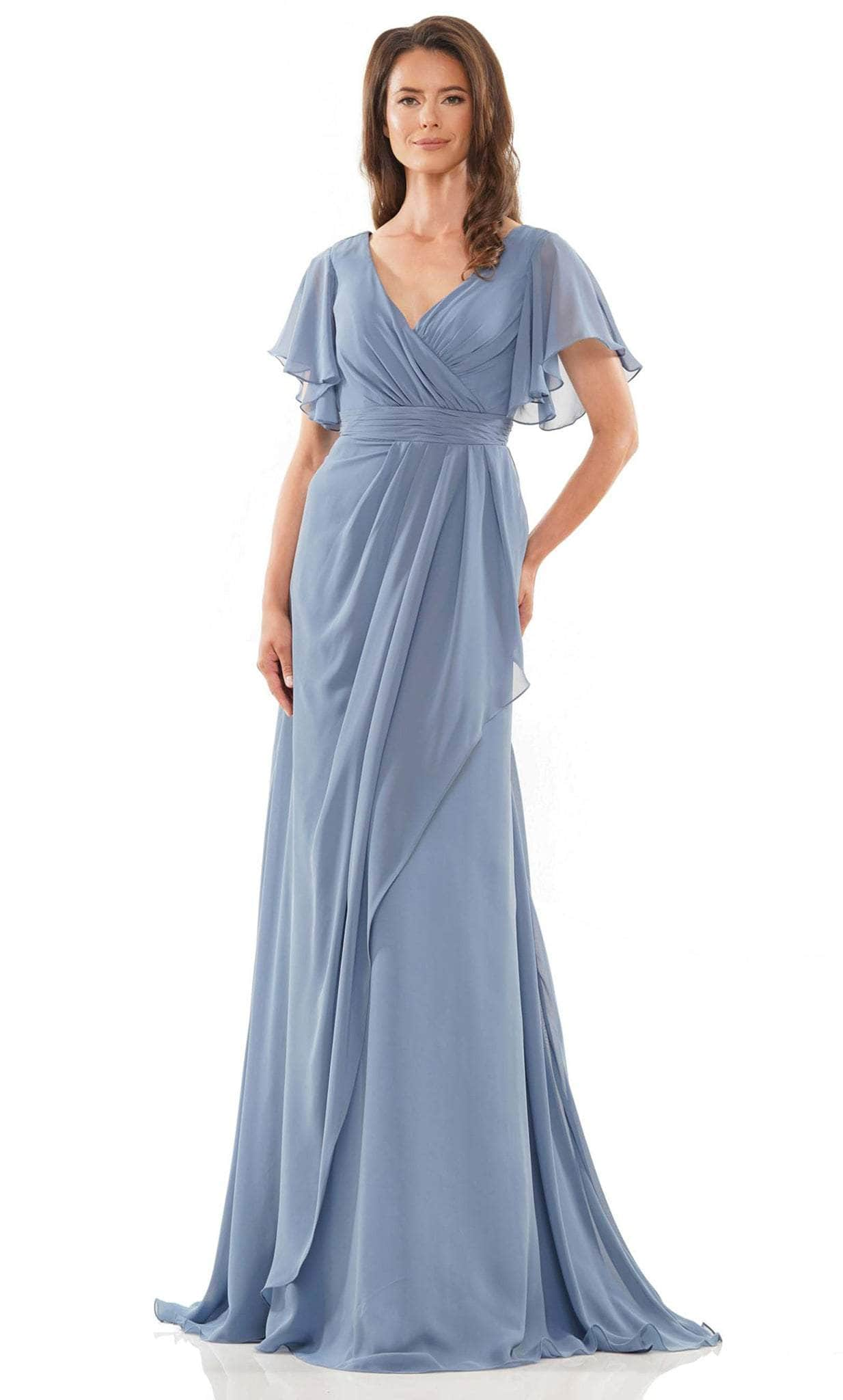 Marsoni by Colors M320 - Short Flutter Sleeve V-Neck Evening Dress Mother of the Bride