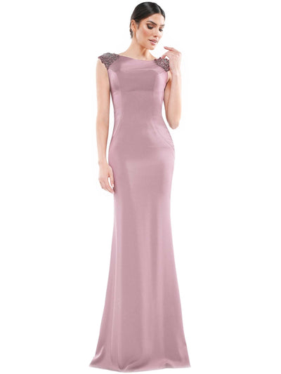 Marsoni by Colors - MV1023 Beaded Bateau Trumpet Dress Mother of the Bride Dresses 4 / Mauve